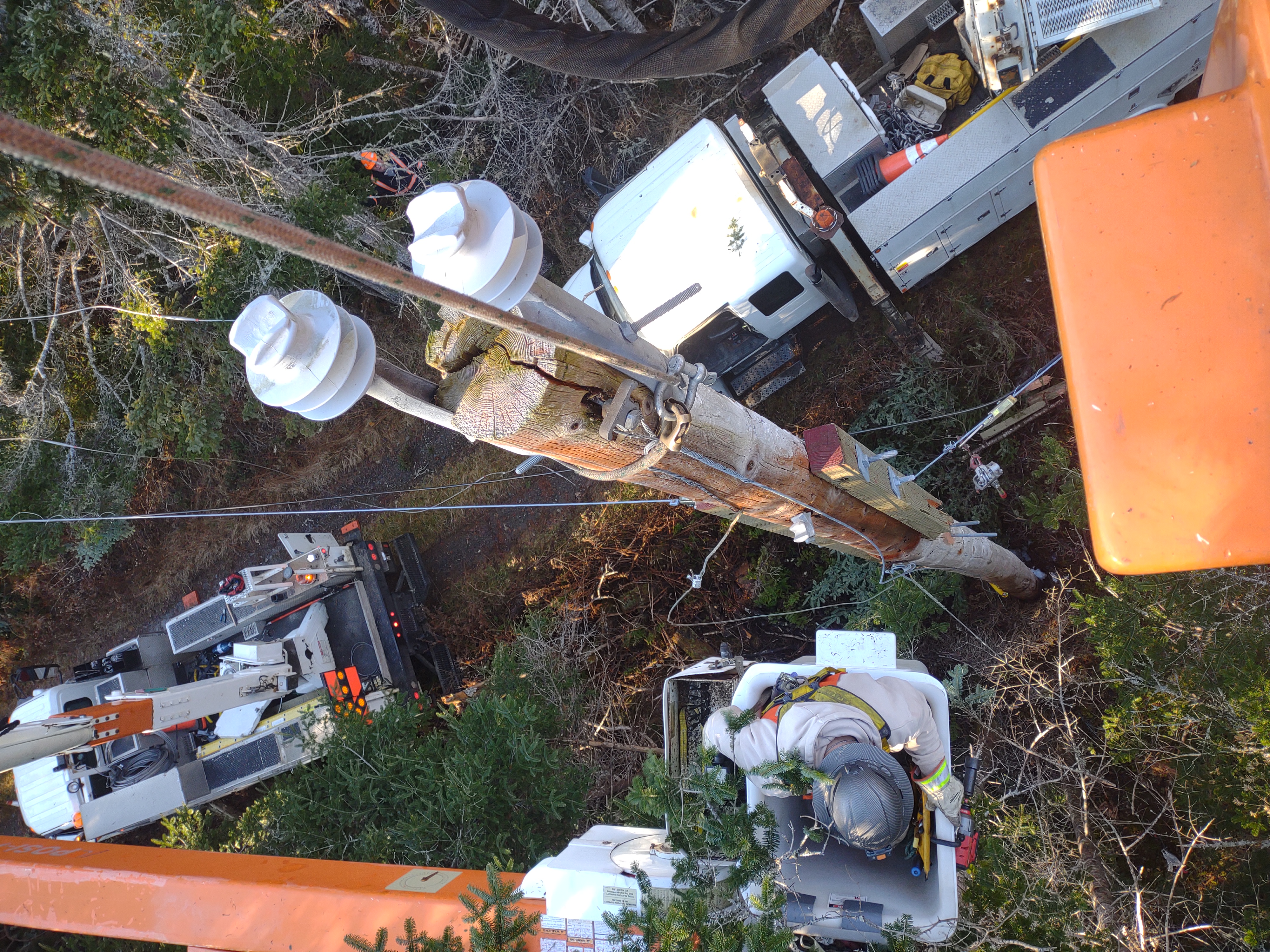 Storm restoration work in progress