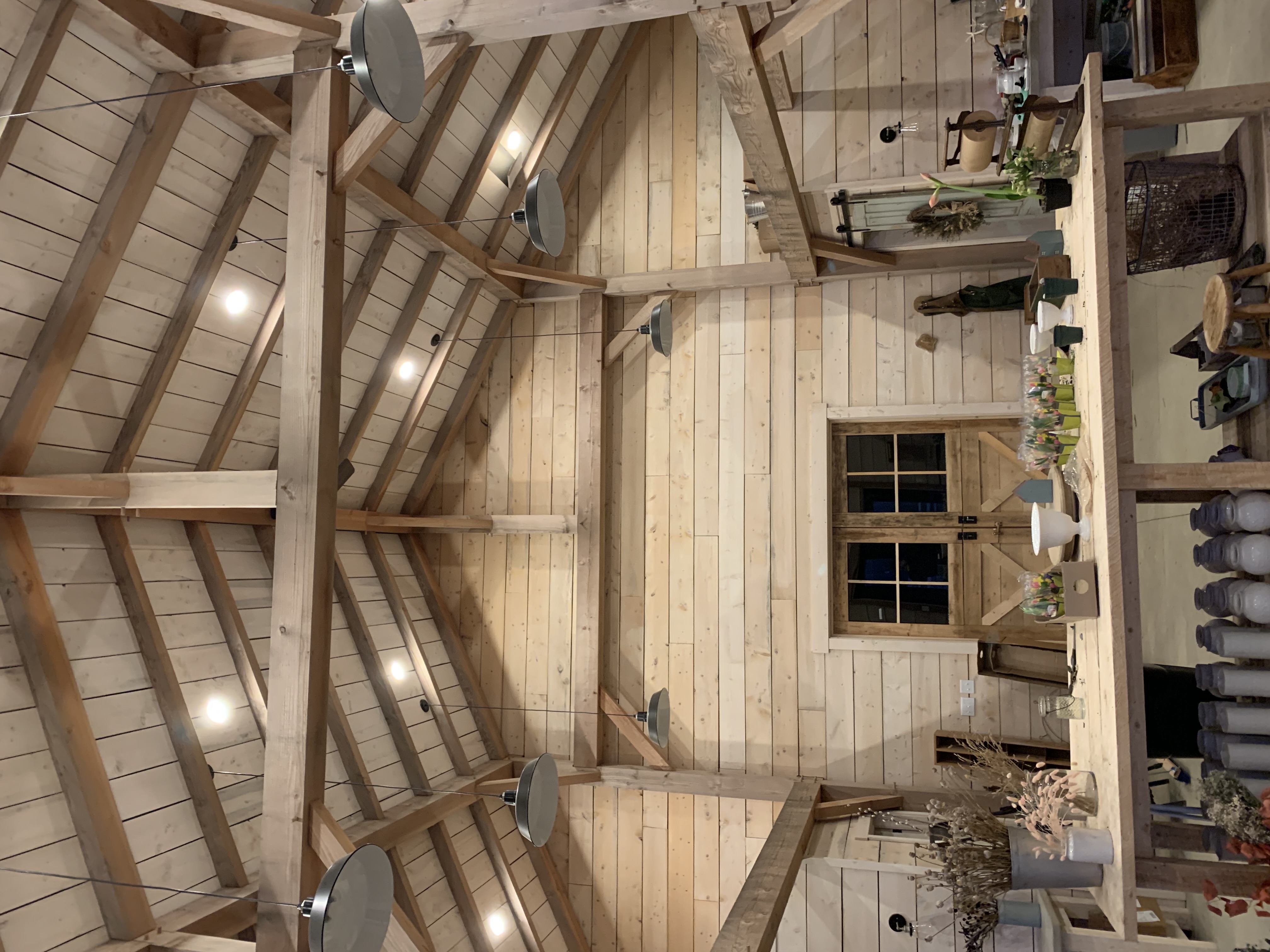 Finished high-end barn interior lighting